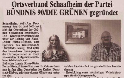 Presseschau: Grüner Ortsverband für Schaafheim